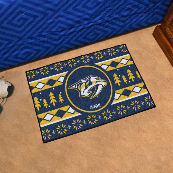 Nashville Predators Holiday Sweater Starter Mat 19 x30  Hot on Sale