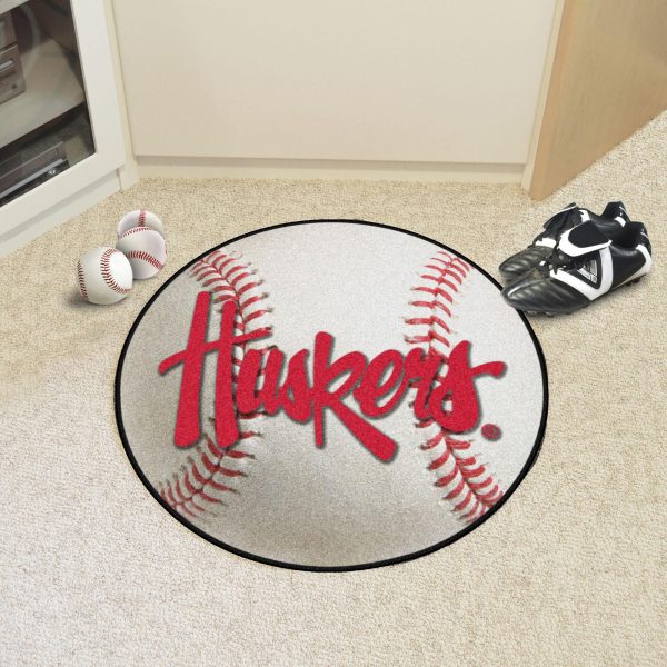 Nebraska Cornhuskers Baseball Mat 27  diameter on Sale