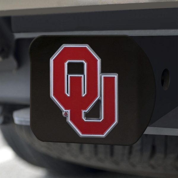 Oklahoma Sooners Hitch Cover Color on Black 3.4 x4  Fashion