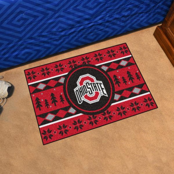 Ohio State Buckeyes Holiday Sweater Starter Mat 19 x30  Cheap