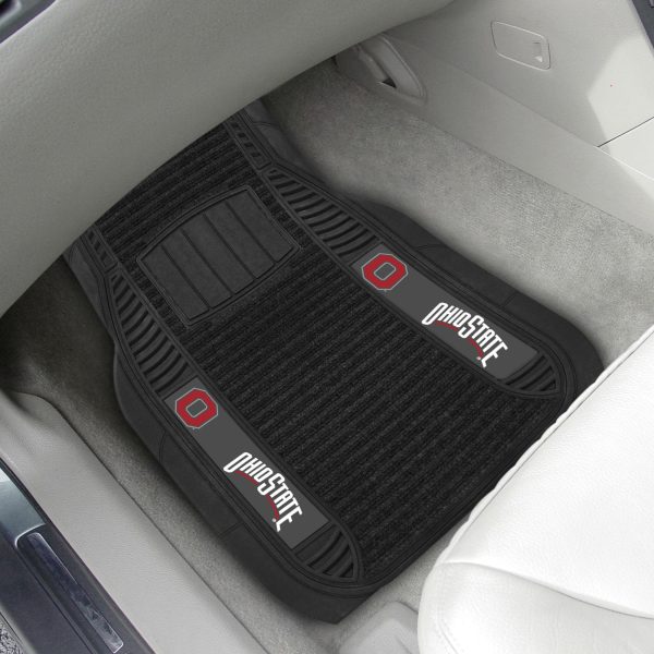 Ohio State Buckeyes 2 pc Deluxe Car Mat Set 21 x27  on Sale