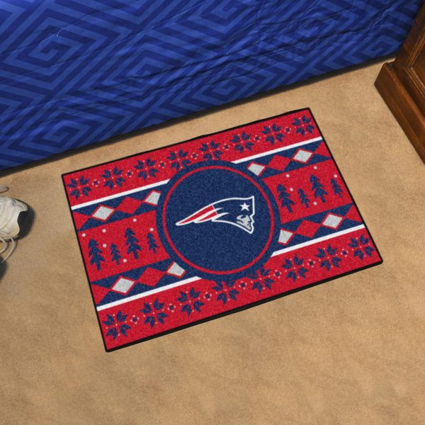 New England Patriots Holiday Sweater Starter Mat 19 x30  Cheap