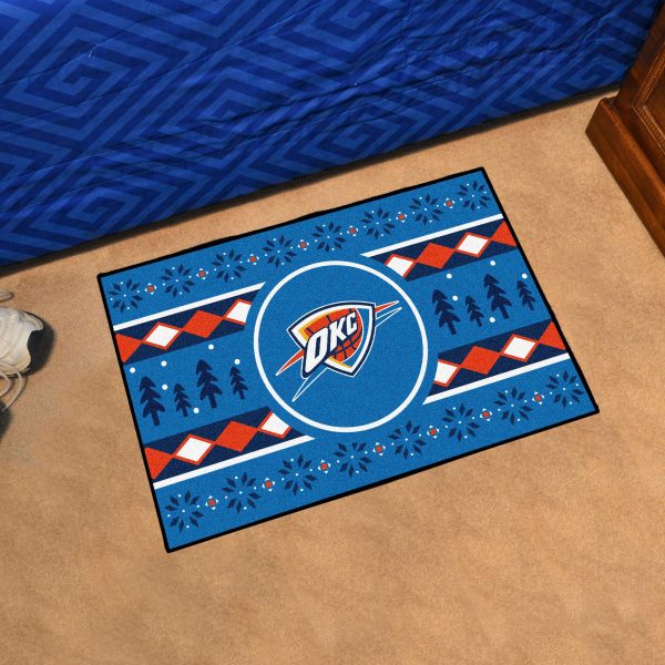 Oklahoma City Thunder Holiday Sweater Starter Mat 19 x30  For Discount