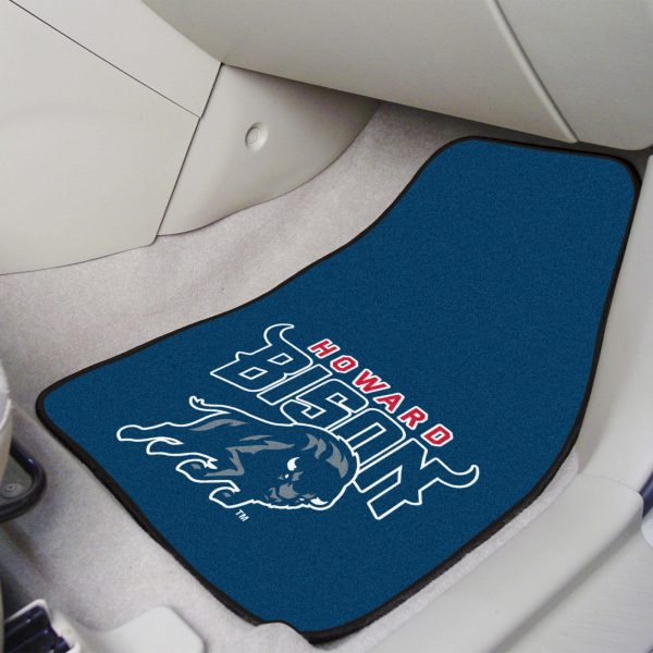 Howard University Bison 2 pc Carpet Car Mat Set 17 x27  Online Sale