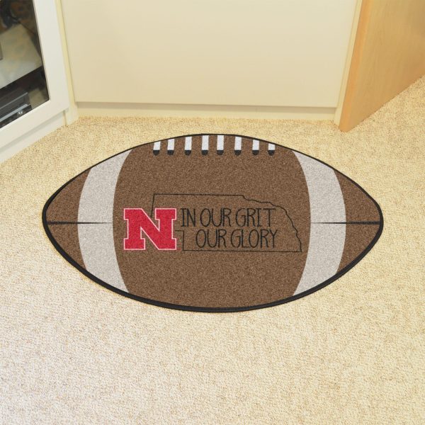 Nebraska Cornhuskers Southern Style Football Mat 20.5 x32.5  Sale