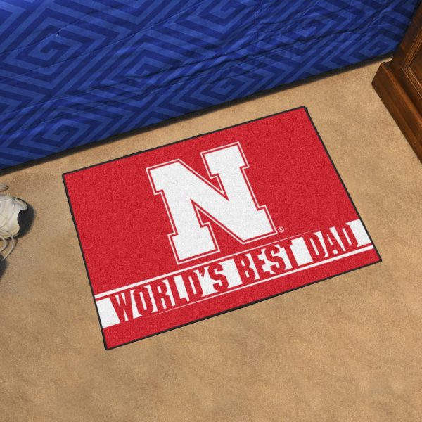 Nebraska Cornhuskers Starter Mat World s Best Dad 19 x30  Sale