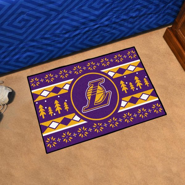 Los Angeles Lakers Holiday Sweater Starter Mat 19 x30  Discount