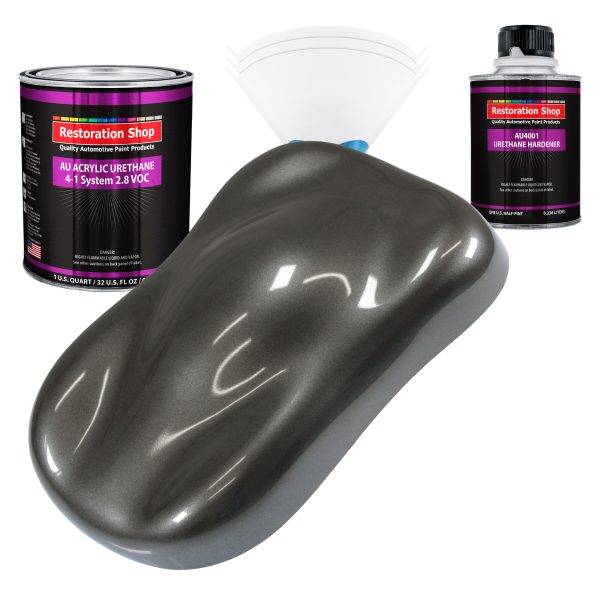 Anthracite Gray Metallic Acrylic Urethane Auto Paint (Complete Quart Paint Kit) Professional Single Stage Automotive Car Coating 4:1 Mix Ratio 2.8 VOC Cheap