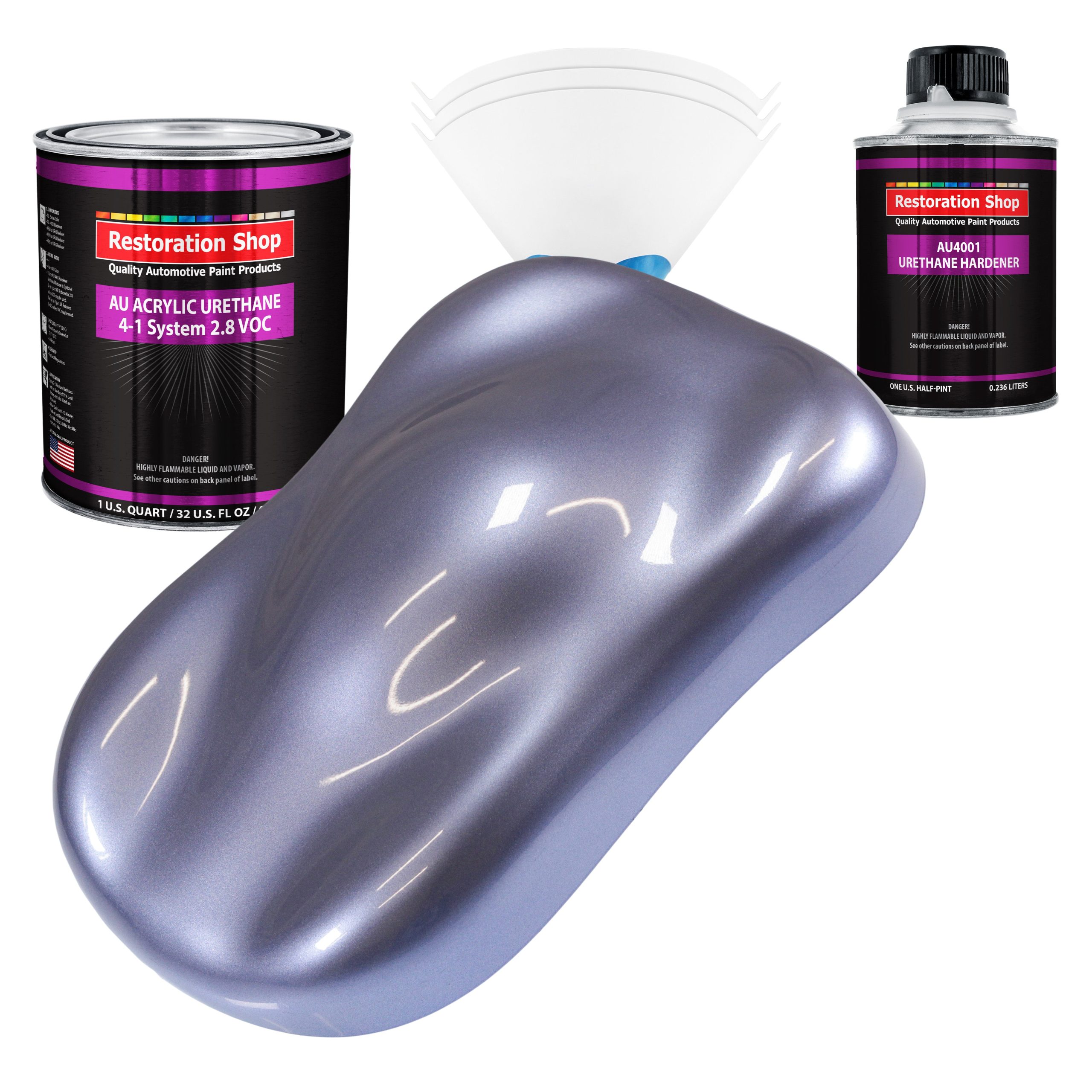 Astro Blue Metallic Acrylic Urethane Auto Paint – Complete Quart Paint Kit – Professional Single Stage Automotive Car Coating, 4:1 Mix Ratio 2.8 VOC For Sale