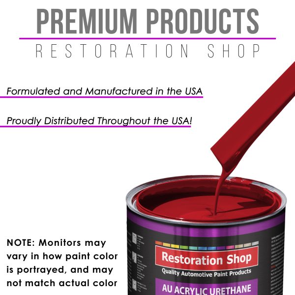 Jalapeno Bright Red Acrylic Urethane Auto Paint - Complete Quart Paint Kit - Professional Single Stage Automotive Car Coating, 4:1 Mix Ratio 2.8 VOC For Discount - Image 4