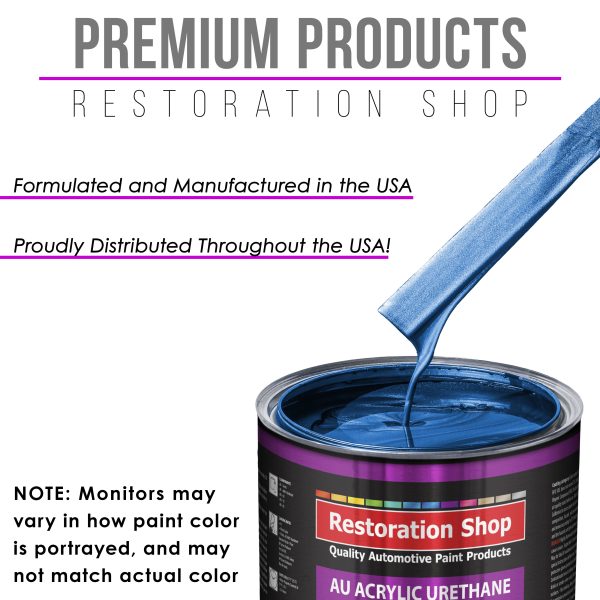 Burn Out Blue Metallic Acrylic Urethane Auto Paint - Complete Quart Paint Kit - Professional Single Stage Automotive Car Coating 4:1 Mix Ratio 2.8 VOC Online now - Image 4