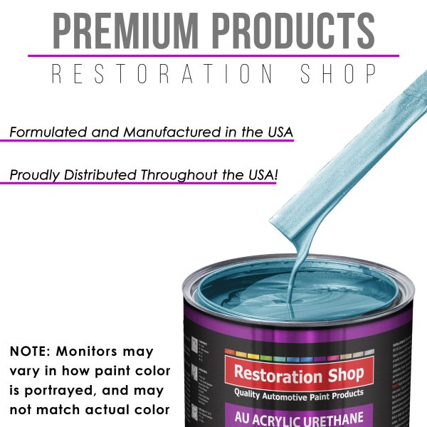 Azure Blue Metallic Acrylic Urethane Auto Paint - Complete Quart Paint Kit - Professional Single Stage Automotive Car Coating, 4:1 Mix Ratio 2.8 VOC Cheap - Image 4