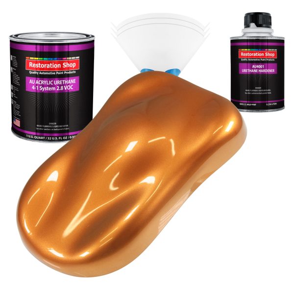 Sunburst Orange Metallic Acrylic Urethane Auto Paint (Complete Quart Paint Kit) Professional Single Stage Automotive Car Coating 4:1 Mix Ratio 2.8 VOC For Sale