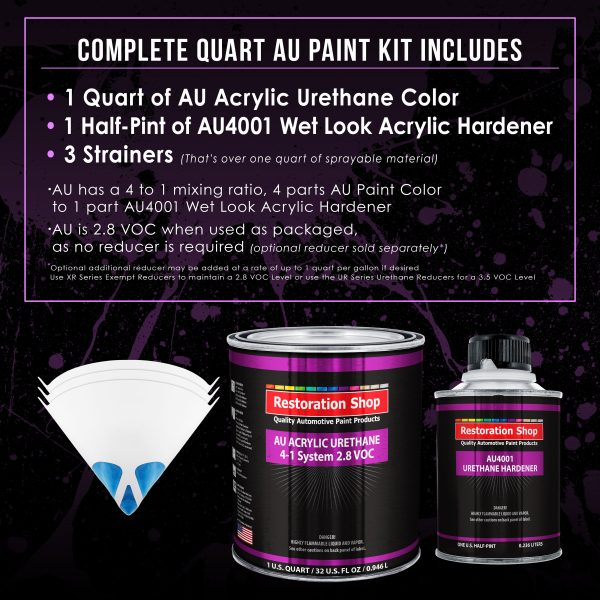 Magenta Acrylic Urethane Auto Paint - Complete Quart Paint Kit - Professional Single Stage Gloss Automotive Car Truck Coating, 4:1 Mix Ratio 2.8 VOC For Cheap - Image 2