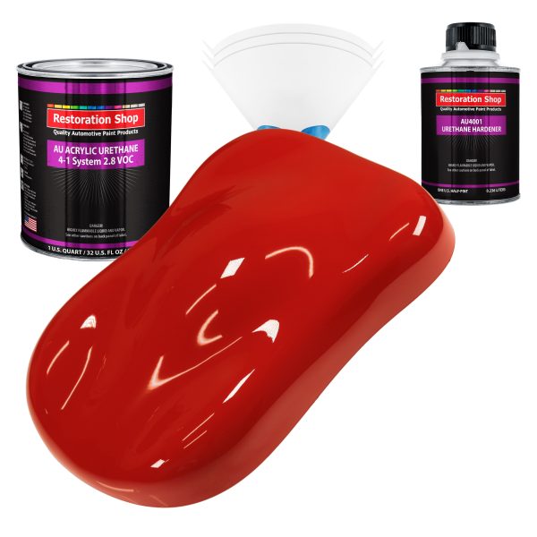 Swift Red Acrylic Urethane Auto Paint - Complete Quart Paint Kit - Professional Single Stage Gloss Automotive Car Truck Coating, 4:1 Mix Ratio 2.8 VOC Discount