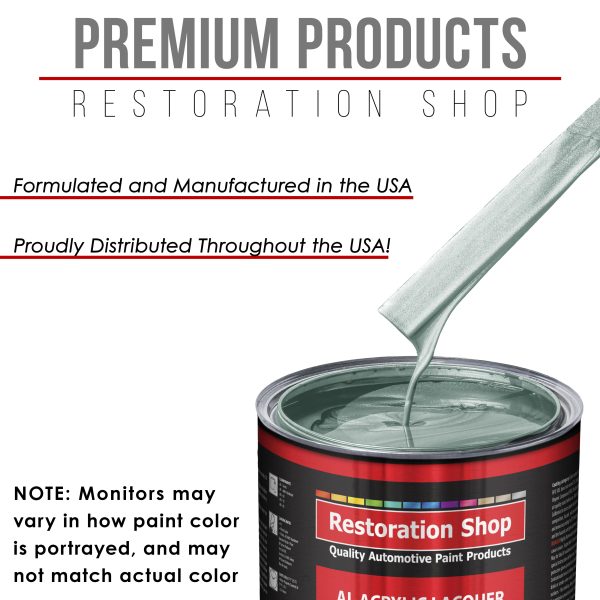 Frost Green Metallic - Acrylic Lacquer Auto Paint - Complete Quart Paint Kit with Medium Thinner - Pro Automotive Car Truck Guitar Refinish Coating Hot on Sale - Image 4
